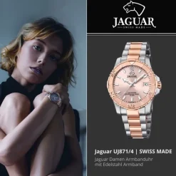 Jaguar Damen Armbanduhr Cosmopolitan J871/4 Edelstahl silber rosegold UJ871/4