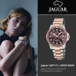 Jaguar Damen Armbanduhr Cosmopolitan J871/2 Edelstahl silber rosegold UJ871/2