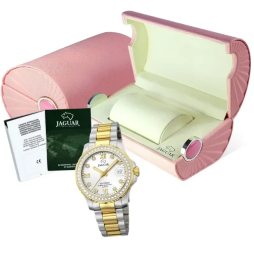 Jaguar Damen Armbanduhr Cosmopolitan J893/1 Analog Edelstahl silber gold UJ893/1
