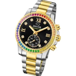 Jaguar Damenuhr Edelstahl silber gold Jaguar Connected Armbanduhr UJ982/5