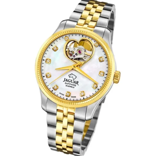Jaguar Damenuhr Edelstahl silber gold Jaguar Coeur Armbanduhr UJ995/1