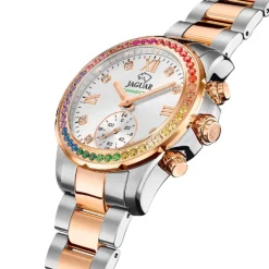 Jaguar Damenuhr Edelstahl silber rosegold Jaguar Connected Armbanduhr UJ981/4