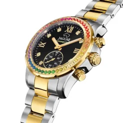 Jaguar Damenuhr Edelstahl silber gold Jaguar Connected Armbanduhr UJ982/5