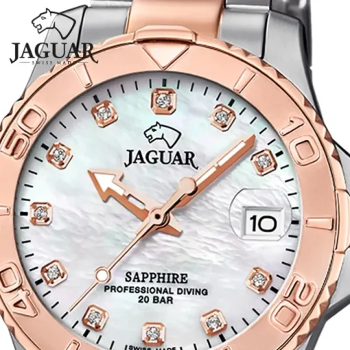 Jaguar Damenuhr Edelstahl silber rosegold Jaguar Pro Diver Armbanduhr UJ871/5