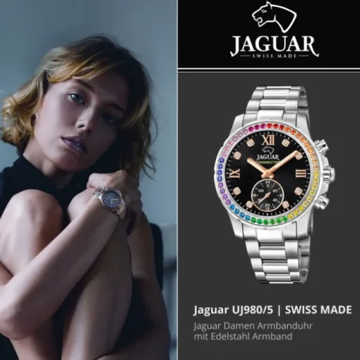 Jaguar Damenuhr Edelstahl silber Jaguar Connected Armbanduhr UJ980/5