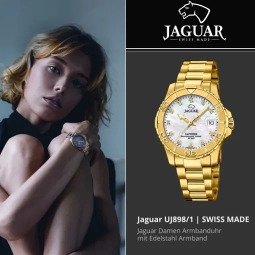 Jaguar Damenuhr Edelstahl gold Jaguar Pro Diver Armbanduhr UJ898/1