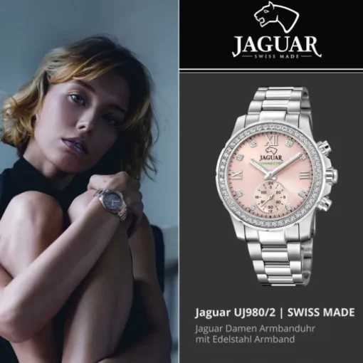 Jaguar Damenuhr Edelstahl silber Jaguar Connected Armbanduhr UJ980/2