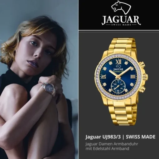 Jaguar Damenuhr Edelstahl gold Jaguar Connected Armbanduhr UJ983/3