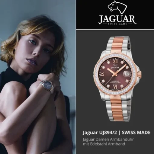Jaguar Damenuhr Edelstahl silber rosegold Jaguar Executive Armbanduhr UJ894/2