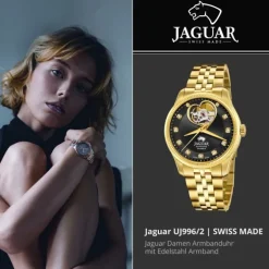 Jaguar Damenuhr Edelstahl gold Jaguar Coeur Armbanduhr UJ996/2