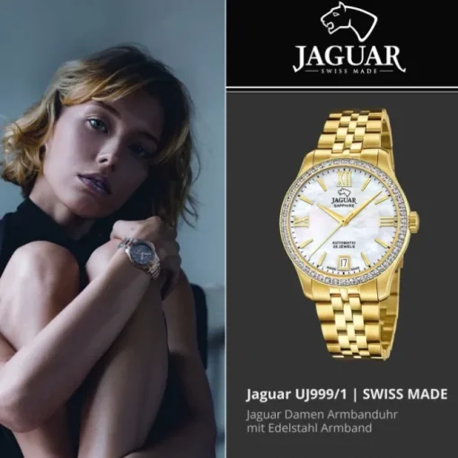 Jaguar Damenuhr Edelstahl gold Jaguar Heritage Armbanduhr UJ999/1
