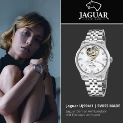 Jaguar Damenuhr Edelstahl silber Jaguar Coeur Armbanduhr UJ994/1