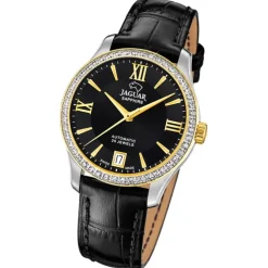Jaguar Damenuhr Leder schwarz Jaguar Heritage Armbanduhr UJ998/B