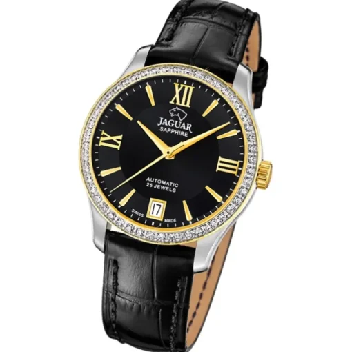 Jaguar Damenuhr Leder schwarz Jaguar Heritage Armbanduhr UJ998/B