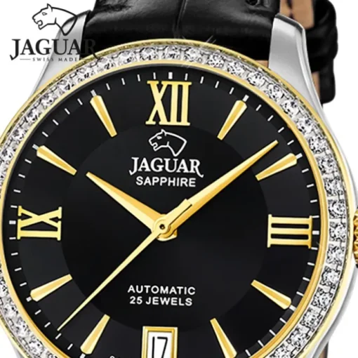 Jaguar Damenuhr Leder schwarz Jaguar Heritage Armbanduhr UJ998/B