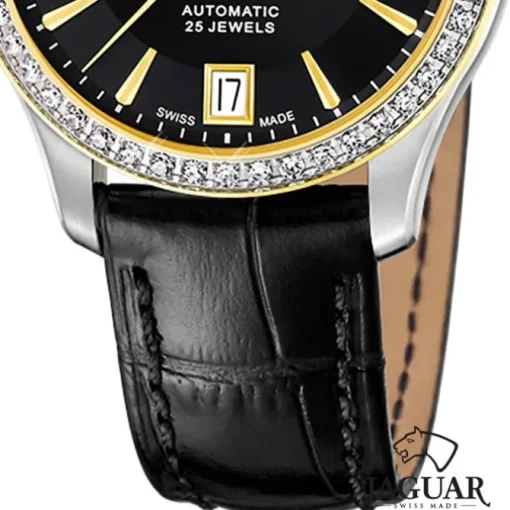 Jaguar Damenuhr Leder schwarz Jaguar Heritage Armbanduhr UJ998/B