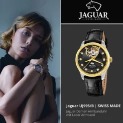Jaguar Damenuhr Leder schwarz Jaguar Coeur Armbanduhr UJ995/B