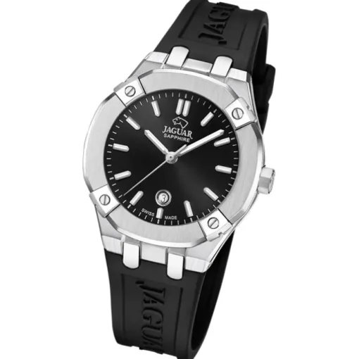 Jaguar Damenuhr Silikon schwarz Jaguar Diplomatic Armbanduhr UJ1017/2