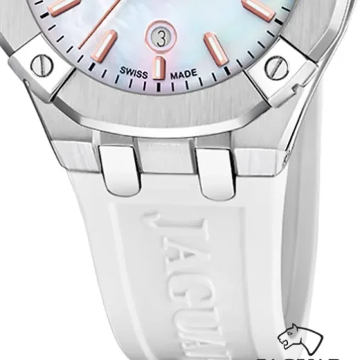Jaguar Damenuhr Silikon weiß Jaguar Diplomatic Armbanduhr UJ1017/1