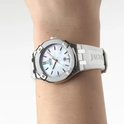 Jaguar Damenuhr Silikon weiß Jaguar Diplomatic Armbanduhr UJ1017/1