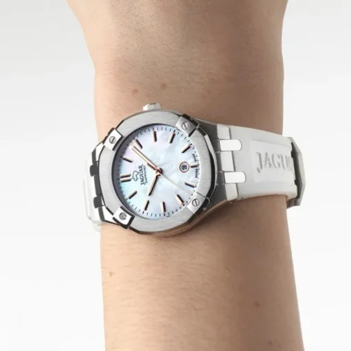 Jaguar Damenuhr Silikon weiß Jaguar Diplomatic Armbanduhr UJ1017/1