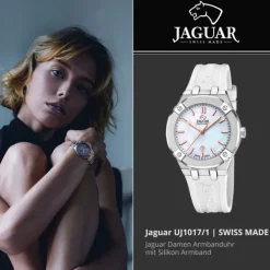 Jaguar Damenuhr Silikon weiß Jaguar Diplomatic Armbanduhr UJ1017/1