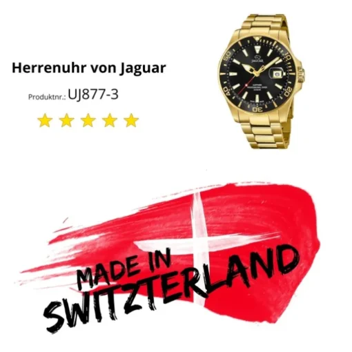 Jaguar Herren Armbanduhr Executive J877/3 Analog Edelstahl gold UJ877/3