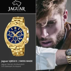 Jaguar Herren-Armbanduhr Edelstahl gold J853/3 Saphir Executive UJ853/3