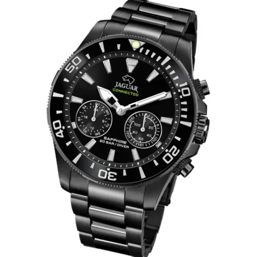 Jaguar Herrenuhr Edelstahl schwarz Jaguar Connected Armbanduhr UJ929/1