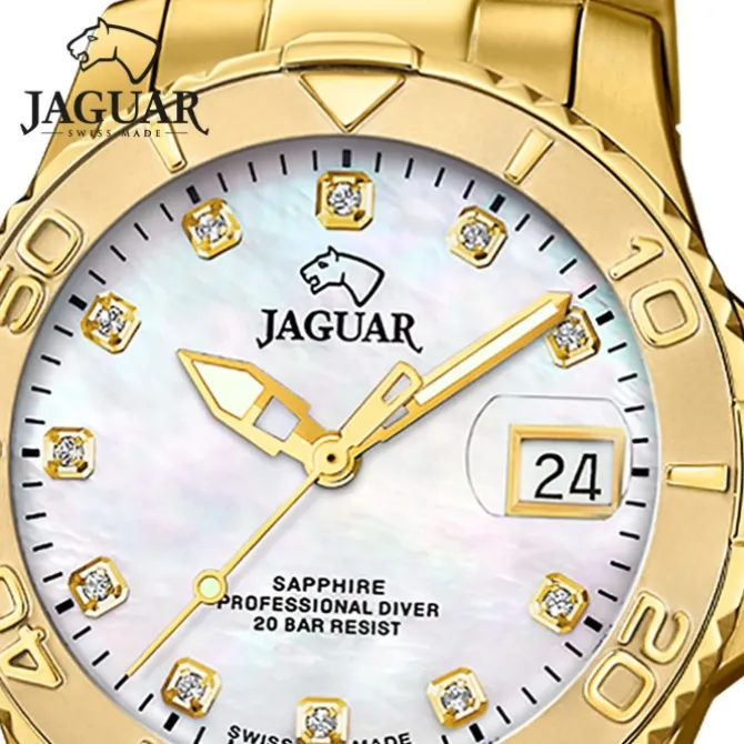 Jaguar Herrenuhr Edelstahl gold Jaguar Pro Diver Armbanduhr UJ971/5