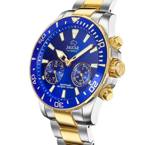 Jaguar Herrenuhr Edelstahl silber gold Jaguar Connected Armbanduhr UJ889/1