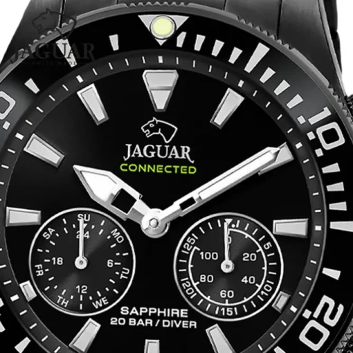 Jaguar Herrenuhr Edelstahl schwarz Jaguar Connected Armbanduhr UJ929/1