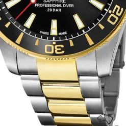 Jaguar Herrenuhr Edelstahl silber gold Jaguar Pro Diver Armbanduhr UJ887/4
