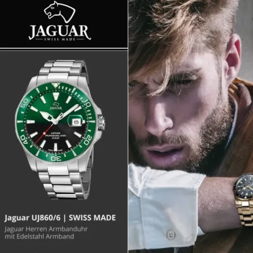 Jaguar Herrenuhr Edelstahl silber Jaguar Pro Diver Armbanduhr UJ860/6