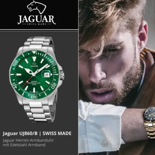 Jaguar Herrenuhr Edelstahl silber Jaguar Pro Diver Armbanduhr UJ860/B