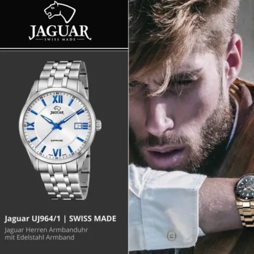 Jaguar Herrenuhr Edelstahl silber Jaguar Acamar Armbanduhr UJ964/1
