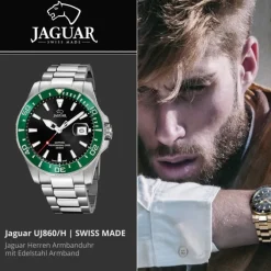 Jaguar Herrenuhr Edelstahl silber Jaguar Pro Diver Armbanduhr UJ860/H