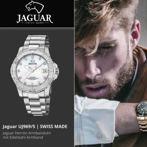 Jaguar Herrenuhr Edelstahl silber Jaguar Pro Diver Armbanduhr UJ969/5