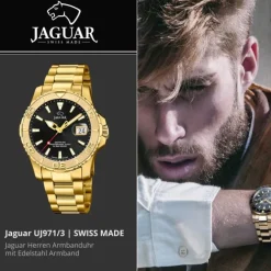 Jaguar Herrenuhr Edelstahl gold Jaguar Pro Diver Armbanduhr UJ971/3