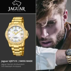 Jaguar Herrenuhr Edelstahl gold Jaguar Pro Diver Armbanduhr UJ971/5