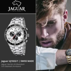 Jaguar Herrenuhr Edelstahl silber Jaguar Ceramic Armbanduhr UJ1022/1