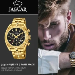 Jaguar Herrenuhr Edelstahl gold Jaguar Executive Armbanduhr UJ853/B