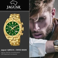 Jaguar Herrenuhr Edelstahl gold Jaguar Executive Armbanduhr UJ853/A