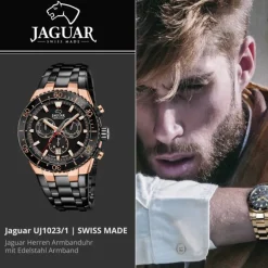Jaguar Herrenuhr Edelstahl schwarz Jaguar Ceramic Armbanduhr UJ1023/1