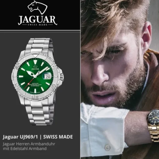 Jaguar Herrenuhr Edelstahl silber Jaguar Pro Diver Armbanduhr UJ969/1