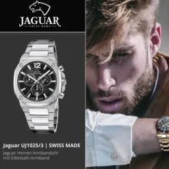Jaguar Herrenuhr Edelstahl silber Jaguar RC. Armbanduhr UJ1025/3