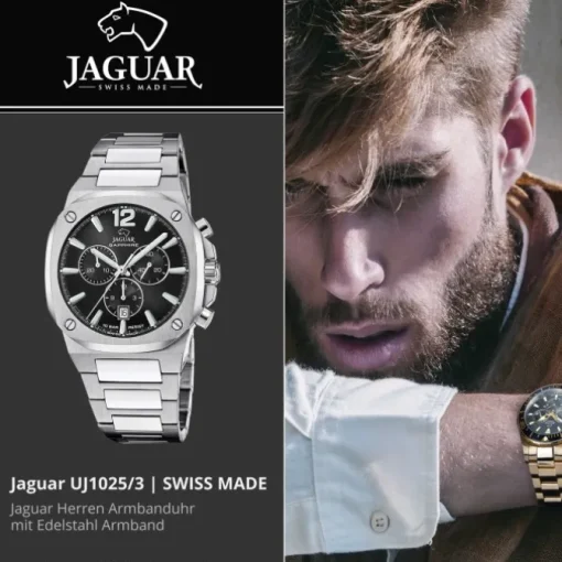 Jaguar Herrenuhr Edelstahl silber Jaguar RC. Armbanduhr UJ1025/3