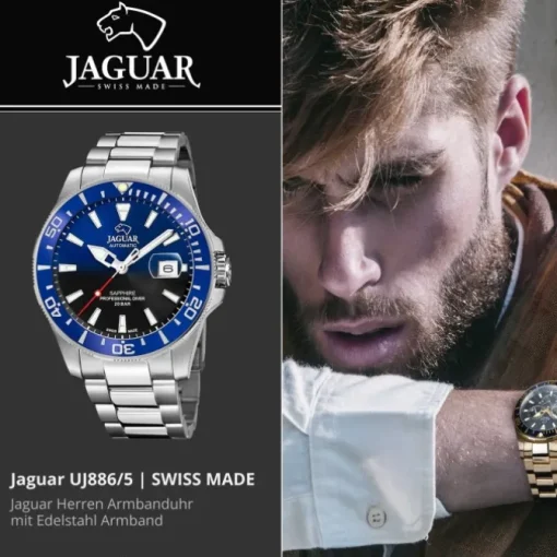 Jaguar Herrenuhr Edelstahl silber Jaguar Pro Diver Armbanduhr UJ886/5