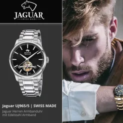 Jaguar Herrenuhr Edelstahl silber Jaguar Balancier Armbanduhr UJ965/5