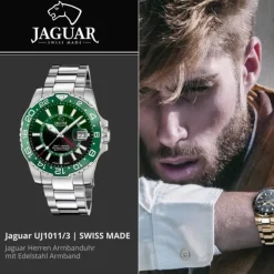 Jaguar Herrenuhr Edelstahl silber Jaguar Ceramic Armbanduhr UJ1011/3